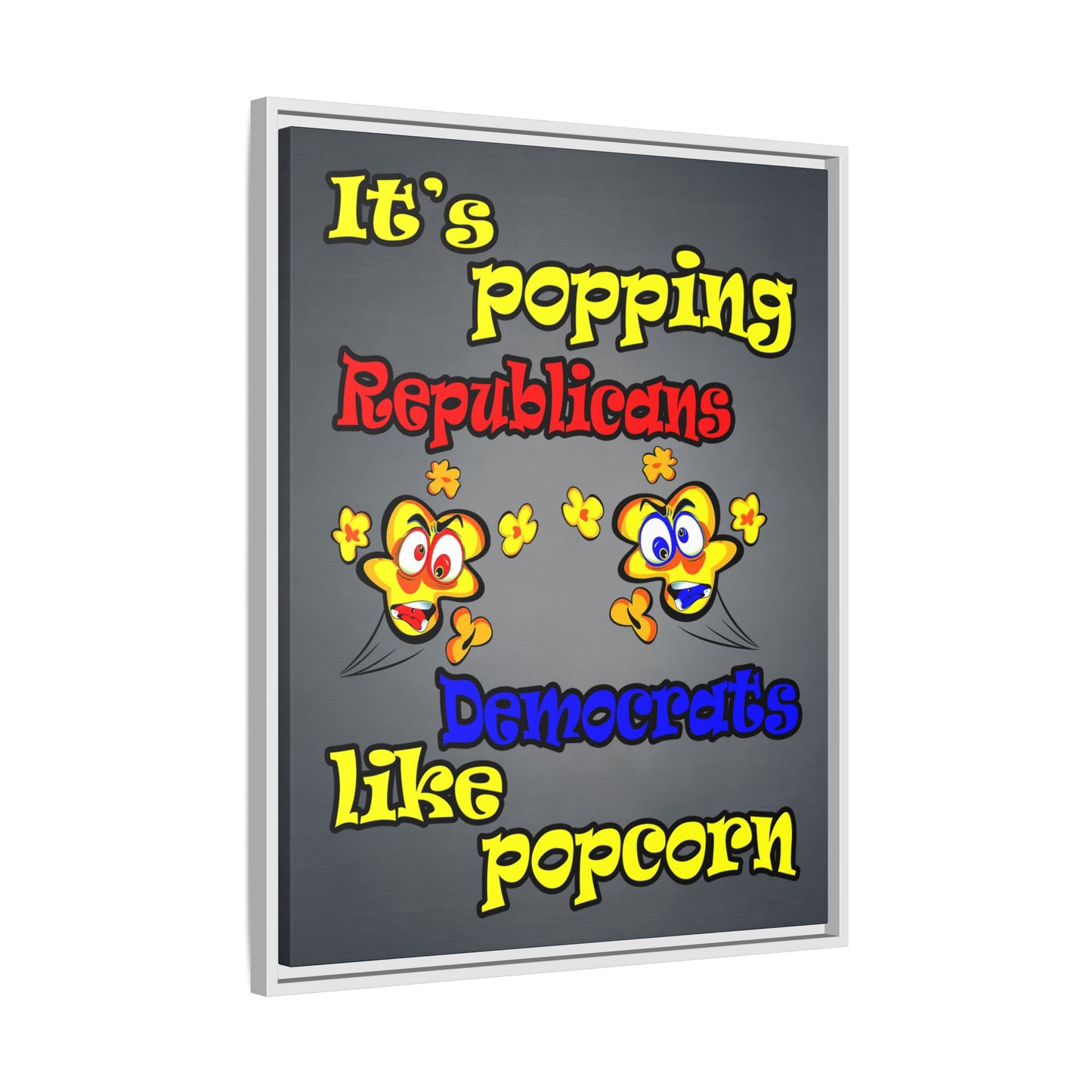 popping like popcorn - framed canvas art (grey-light grey)