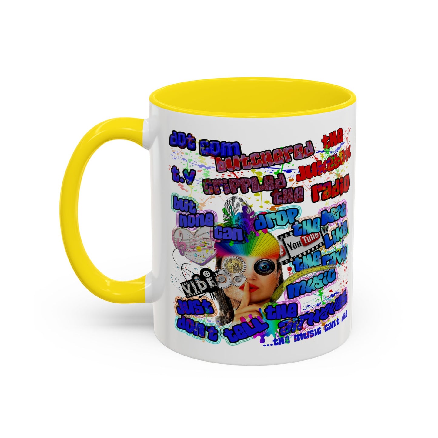 drop the beat - Accent Mug (white)