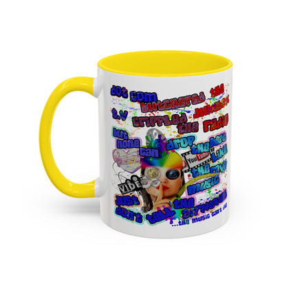 drop the beat - Accent Mug (white)
