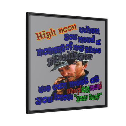 high noon - framed canvas art (grey)