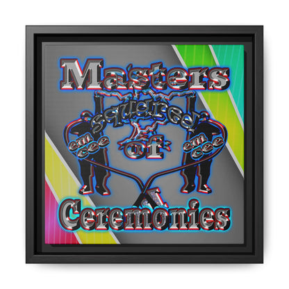 em cee squared - framed canvas art (rainbow split)