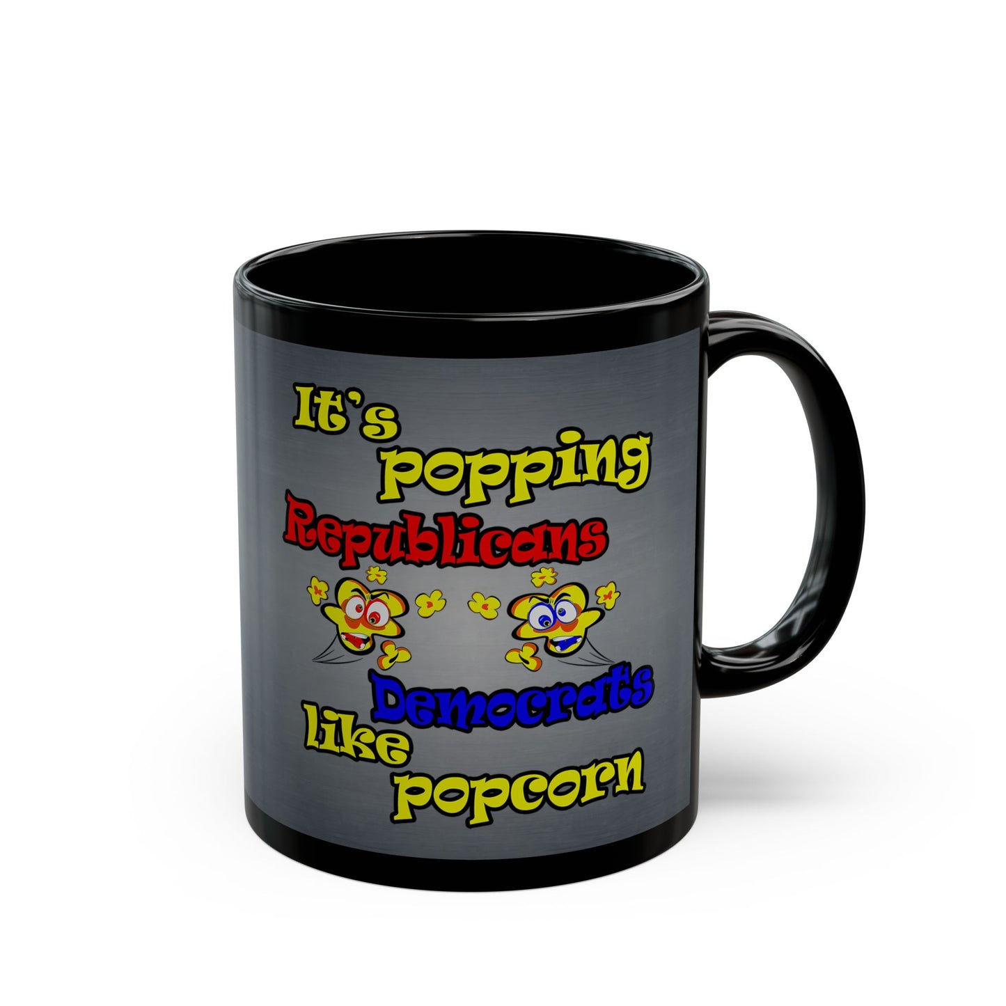 popping like popcorn - Black Mug (grey-light grey)