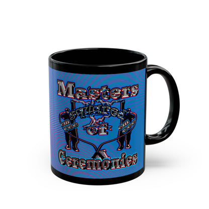 em cee squared - Black Mug (light blue-purple wave)