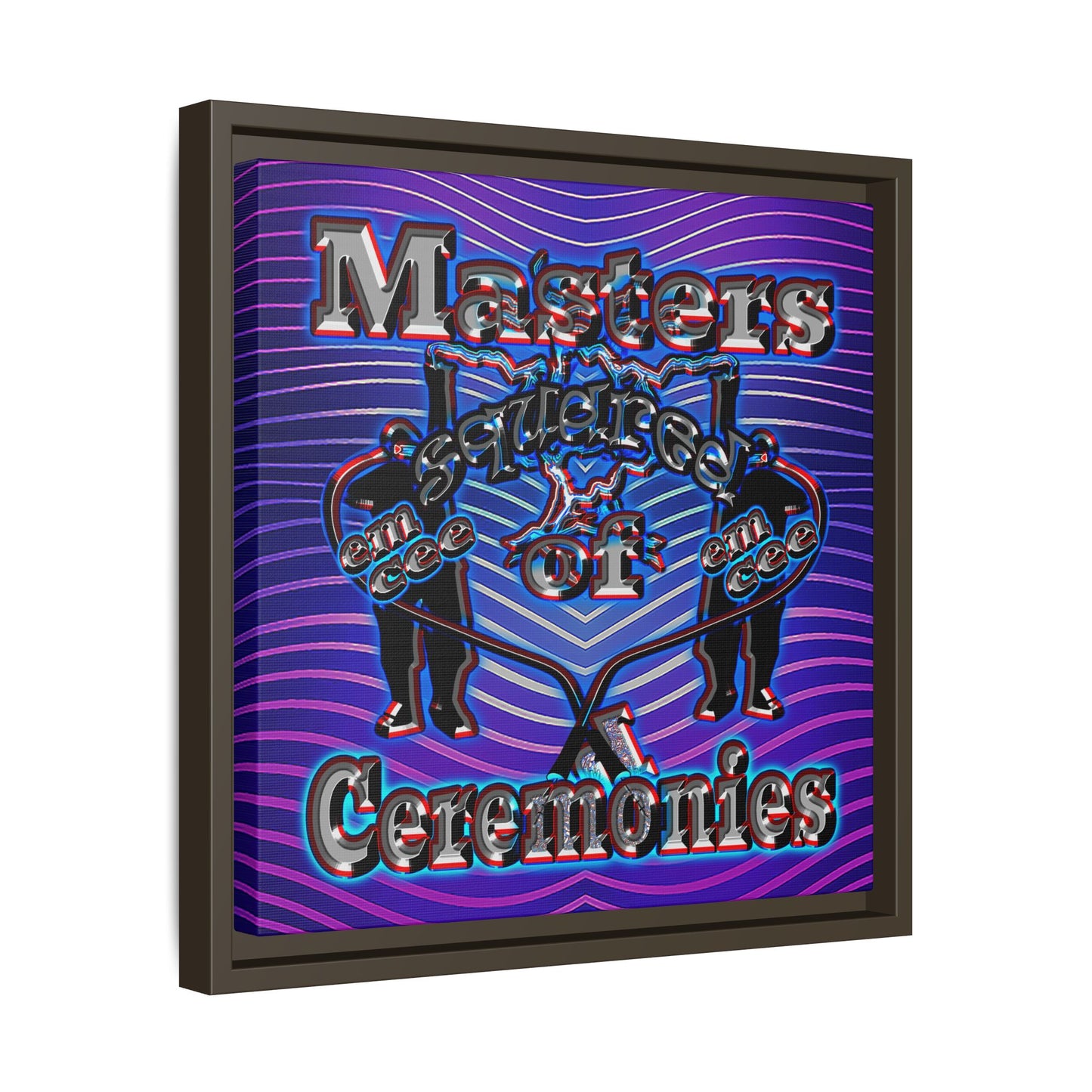em cee squared - framed canvas art (purple wave)
