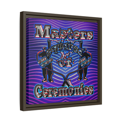em cee squared - framed canvas art (purple wave)