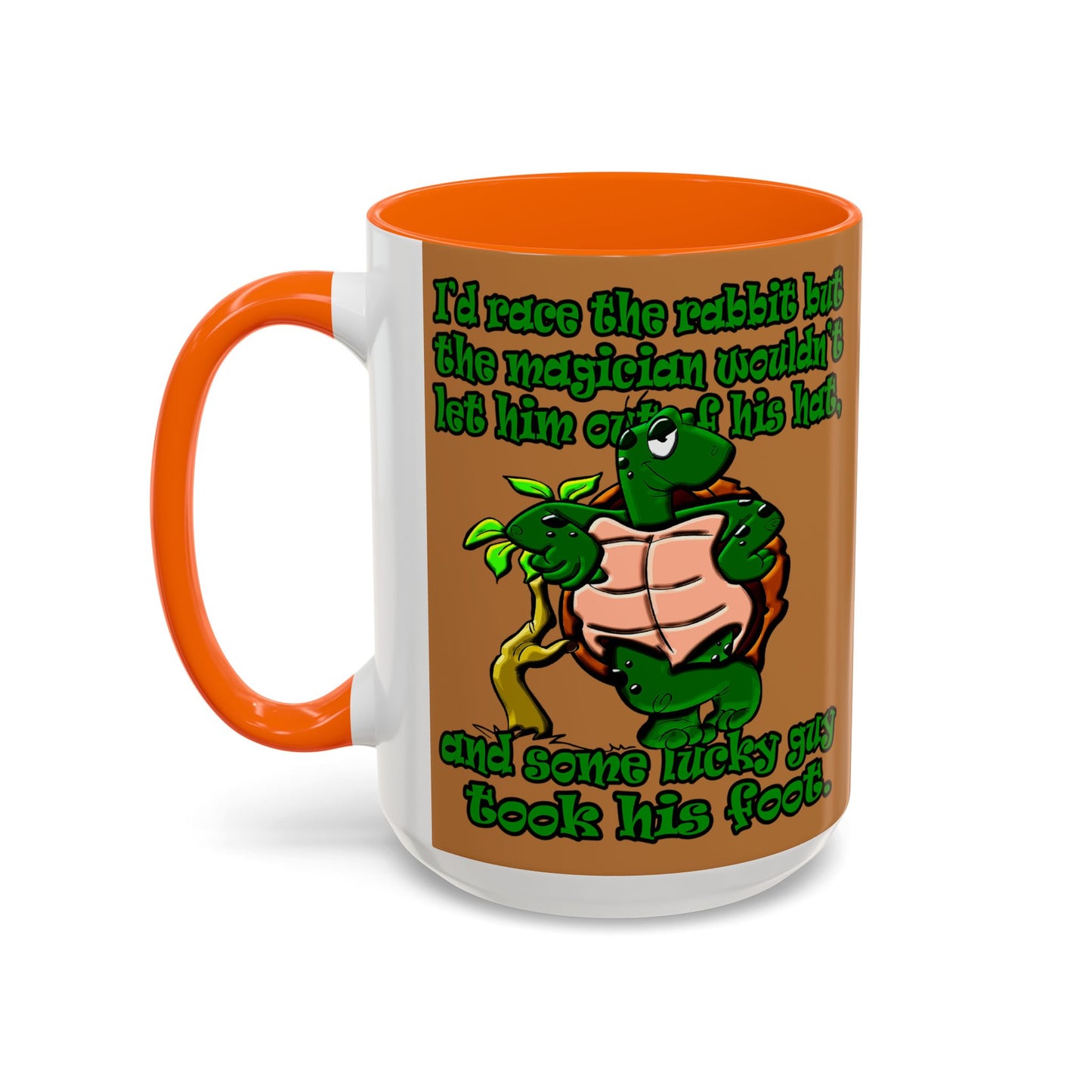 turtle race - Accent Mug (light brown)