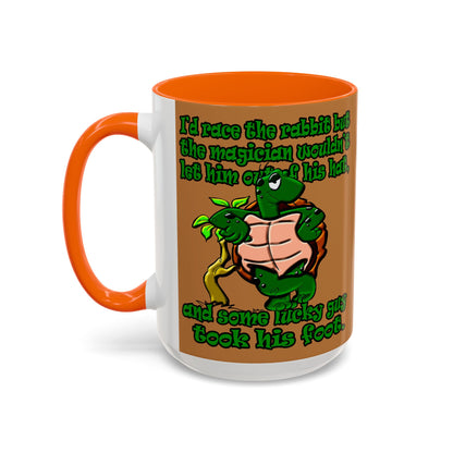 turtle race - Accent Mug (light brown)
