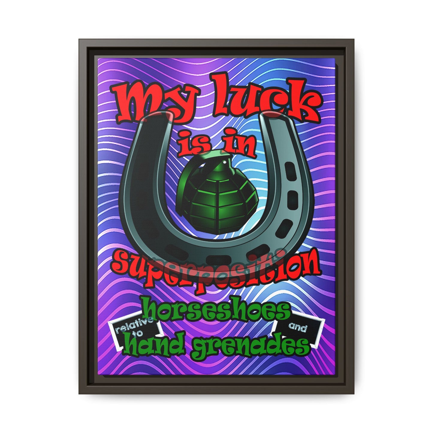 my luck - framed canvas art (purple wave)