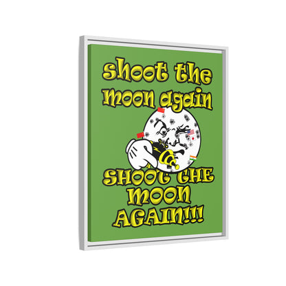 shoot the moon again - framed canvas art (green)