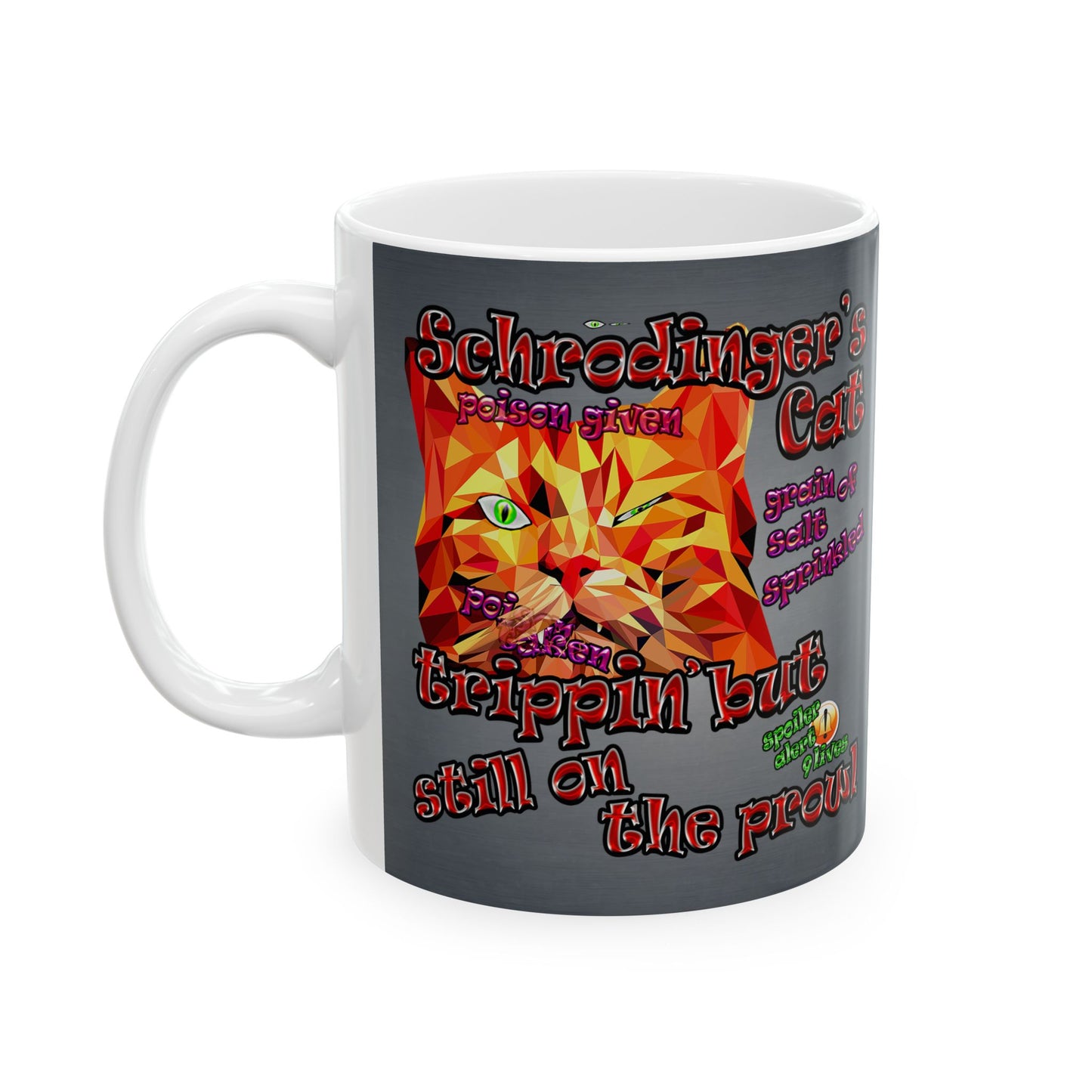 schrodinger's cat - White Mug (grey-light grey)