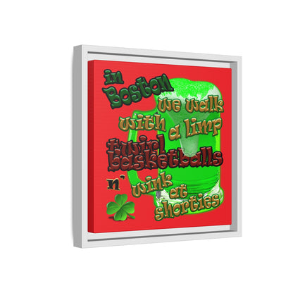celtics logo - framed canvas art (red)