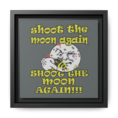 shoot the moon again - framed canvas art (dark grey)