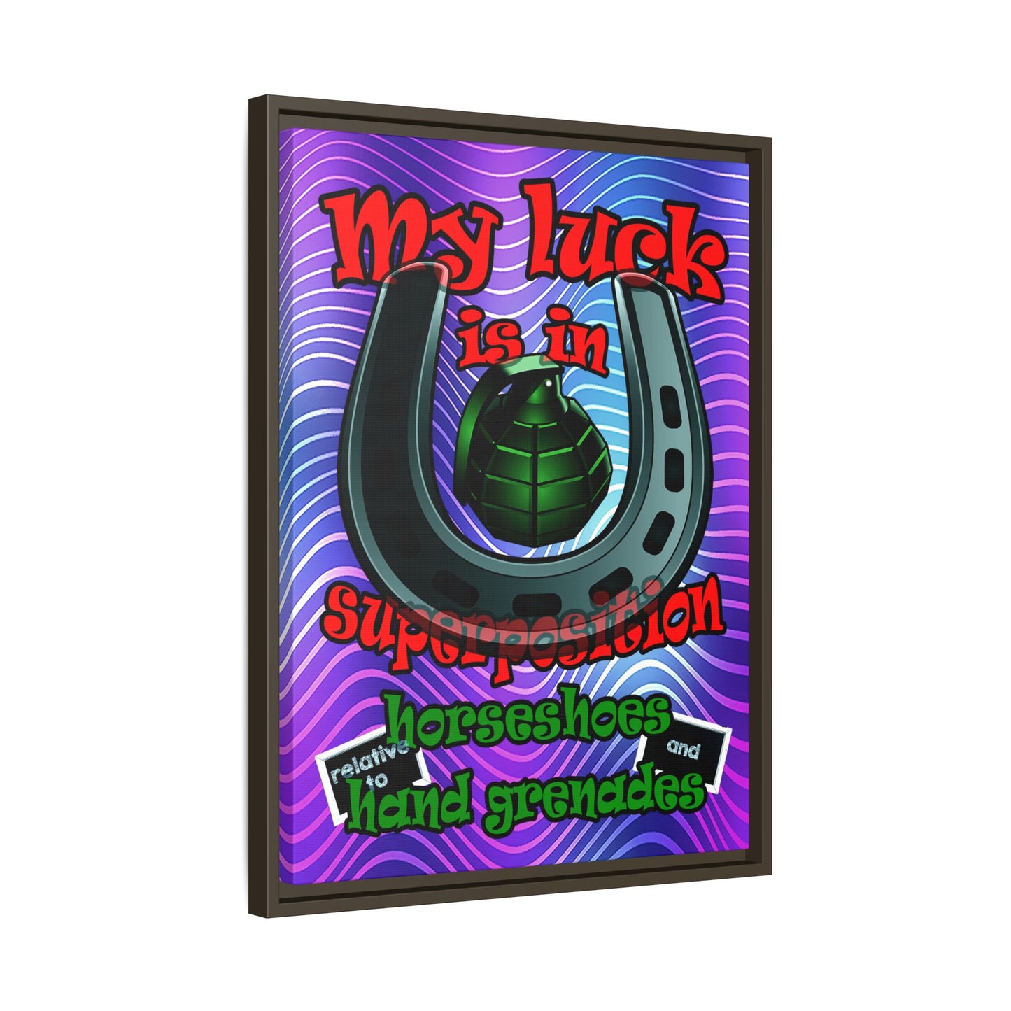 my luck - framed canvas art (purple wave)