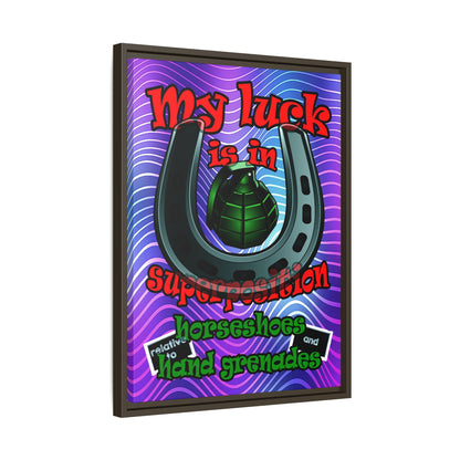 my luck - framed canvas art (purple wave)