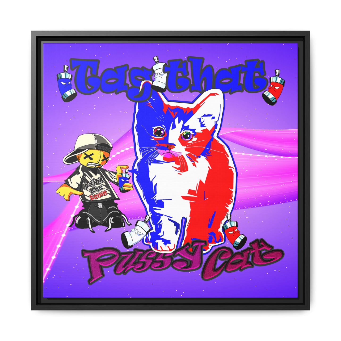 tag that - framed canvas art (purple-pink wave)