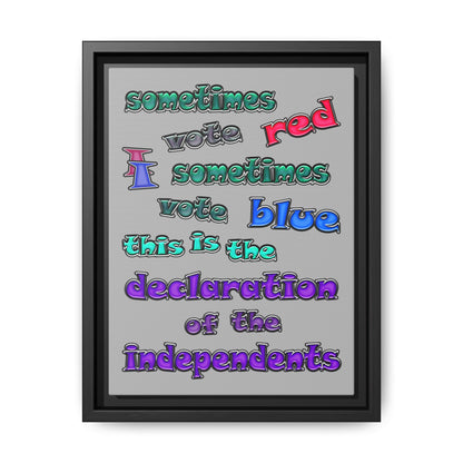 declaration of the independents - framed canvas art (light grey)