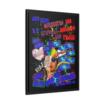 drop the beat - framed canvas art (black)
