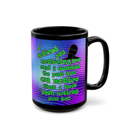 noticed you noticing - Black Mug (purple wave)
