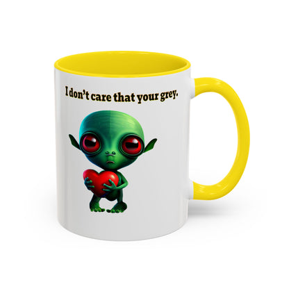 I don't care that your grey - Accent Mug (white)