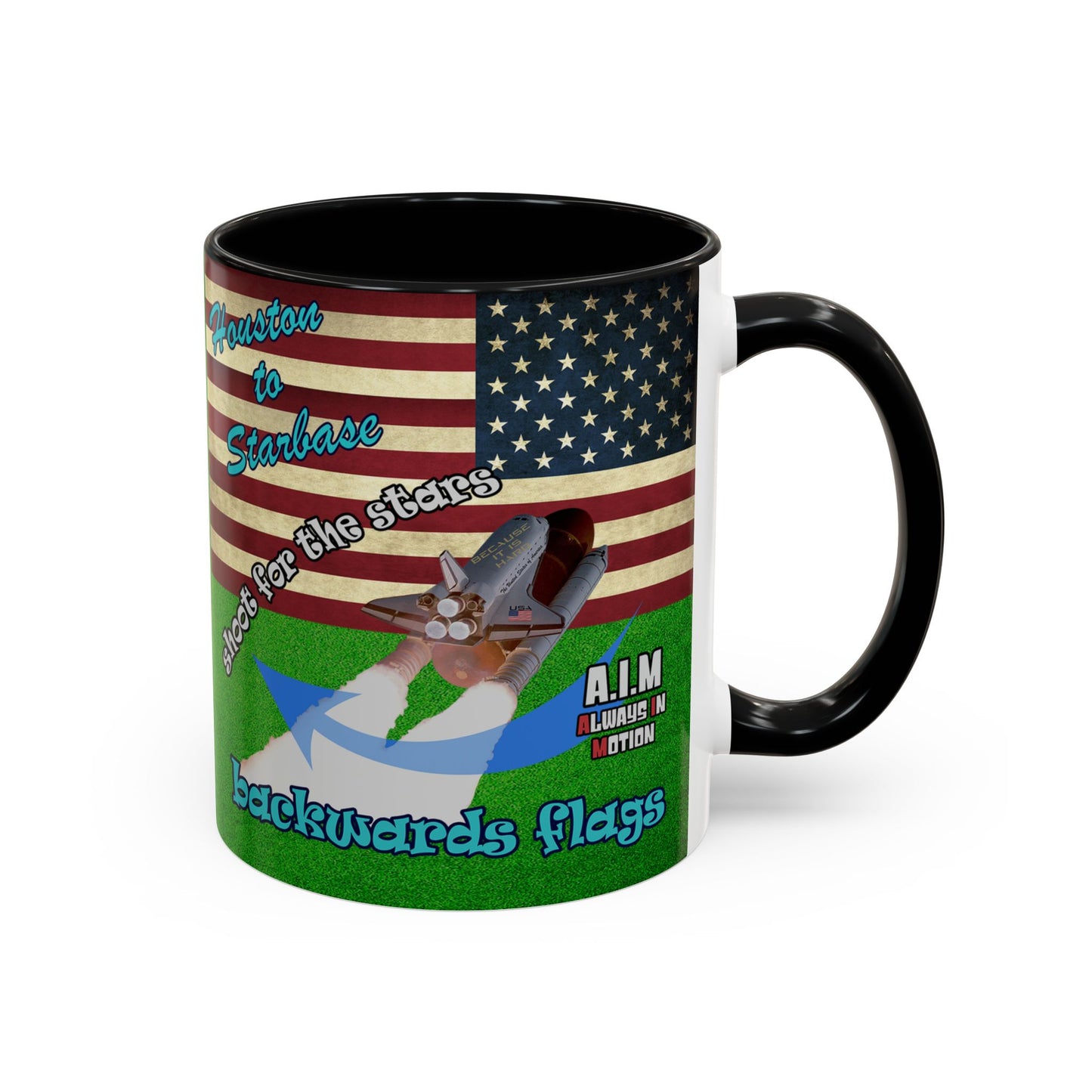 shoot for the stars - Accent Mug (green turf)