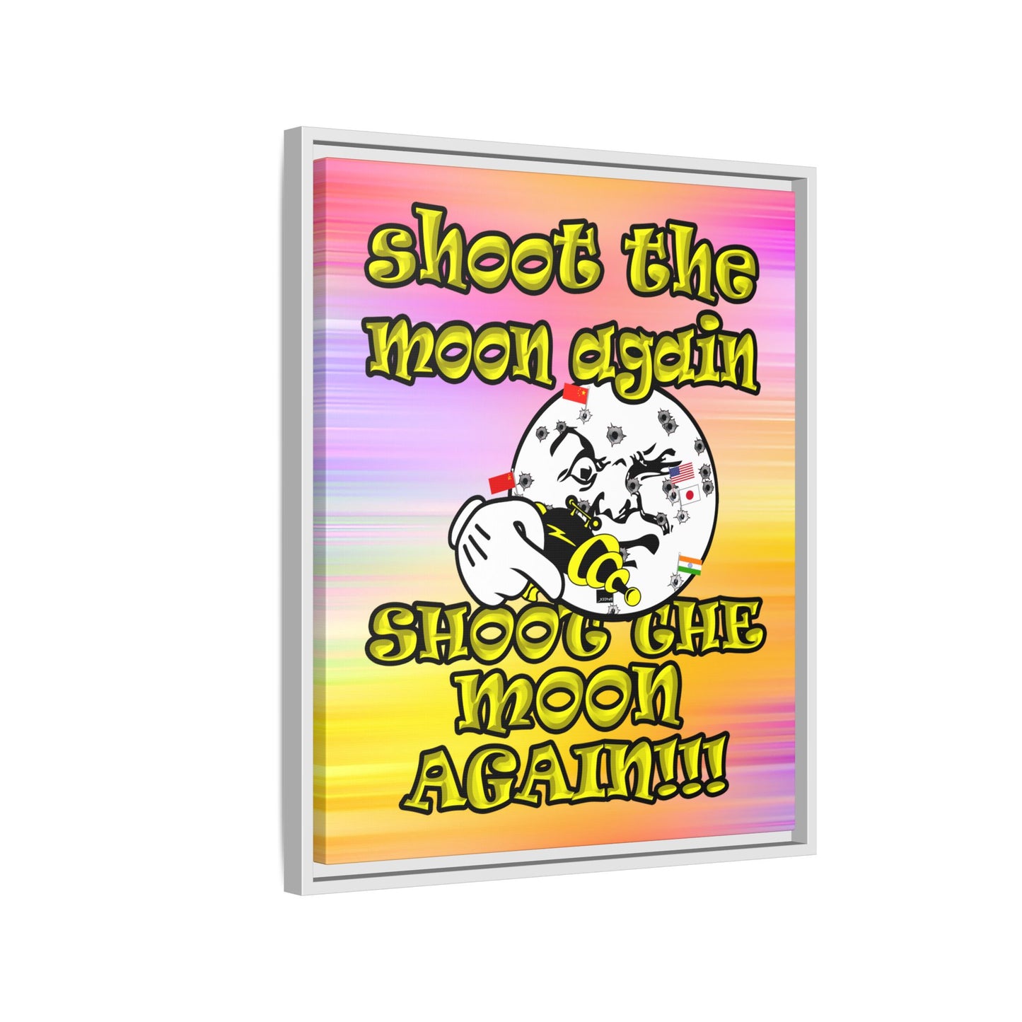 shoot the moon again - framed canvas art (color blur)