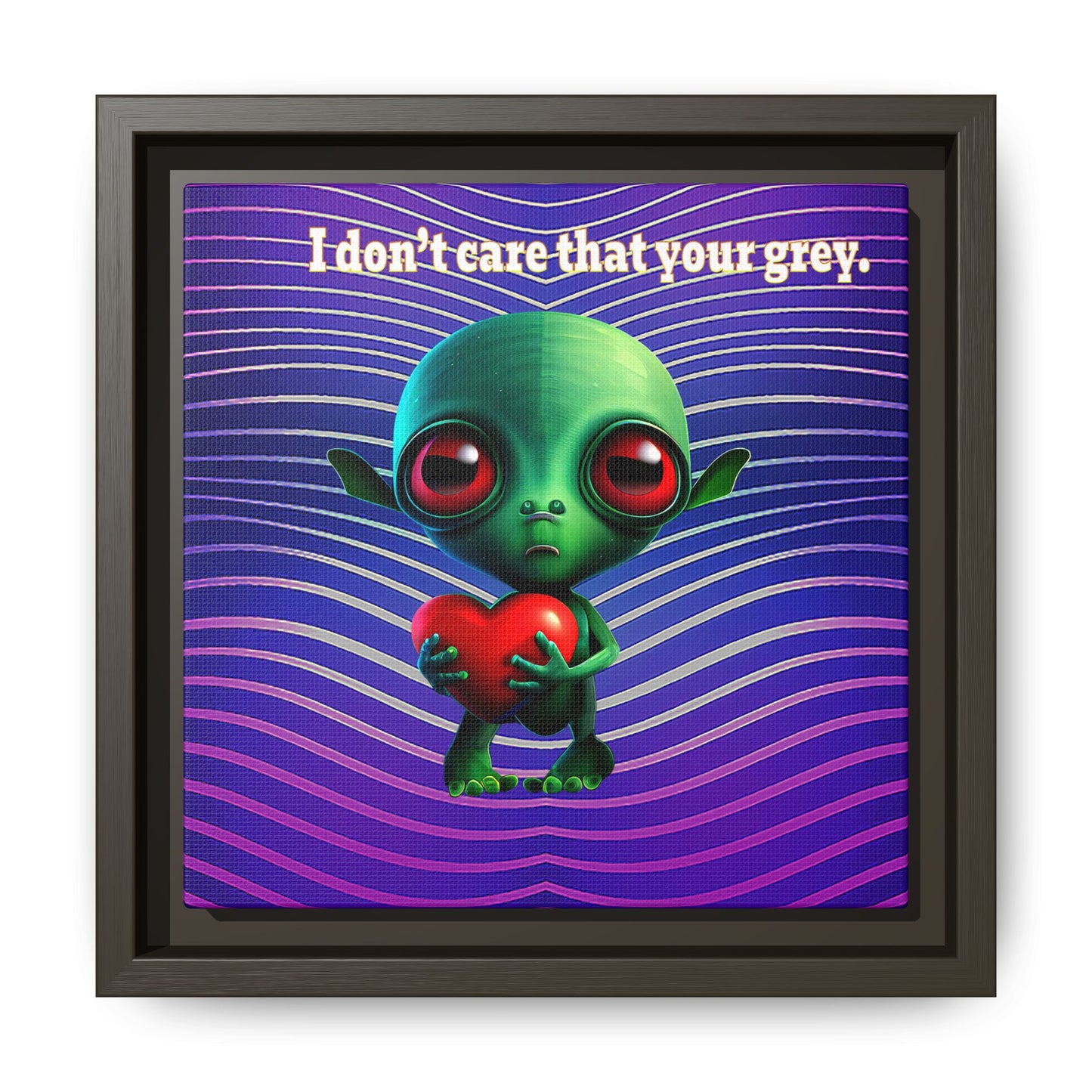 I don't care that your grey - framed canvas art (purple wave)