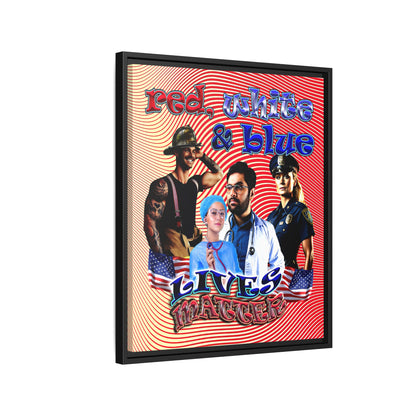 rw&b lives matter - framed canvas art (yellow-orange wave)