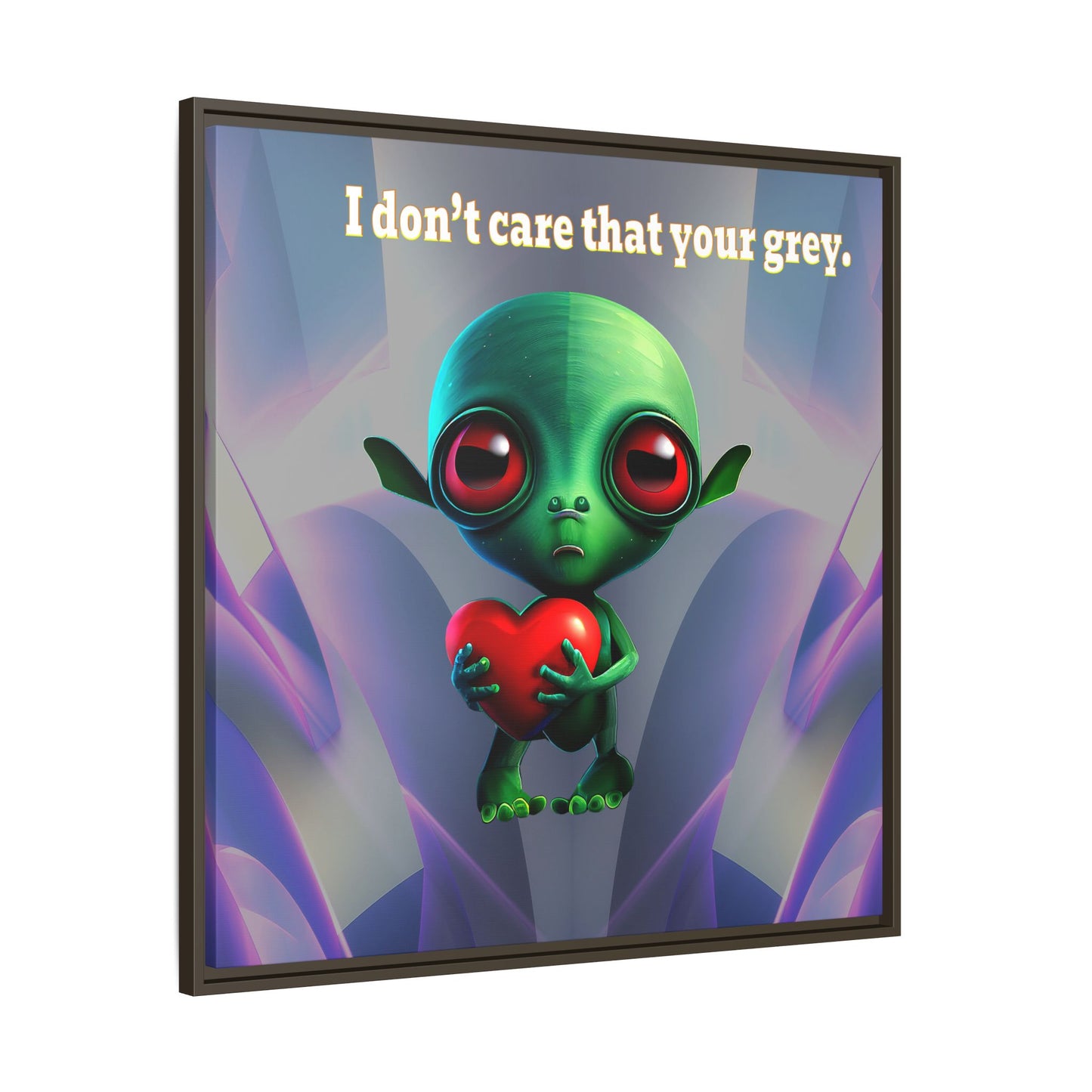 I don't care that your grey - framed canvas art (grey-pink wave)