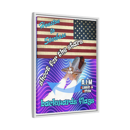 shoot for the stars - framed canvas art (purple wave)