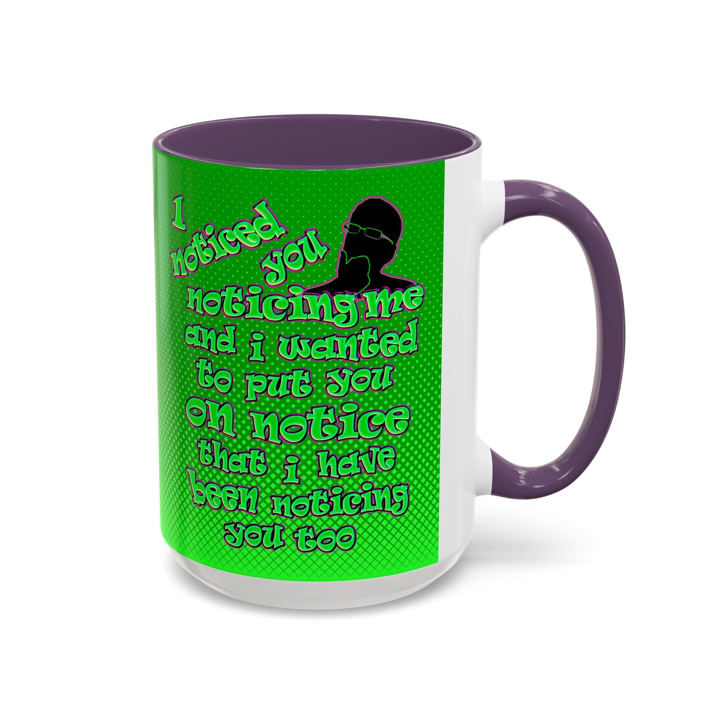 noticed you noticing - Accent Mug (logo green)