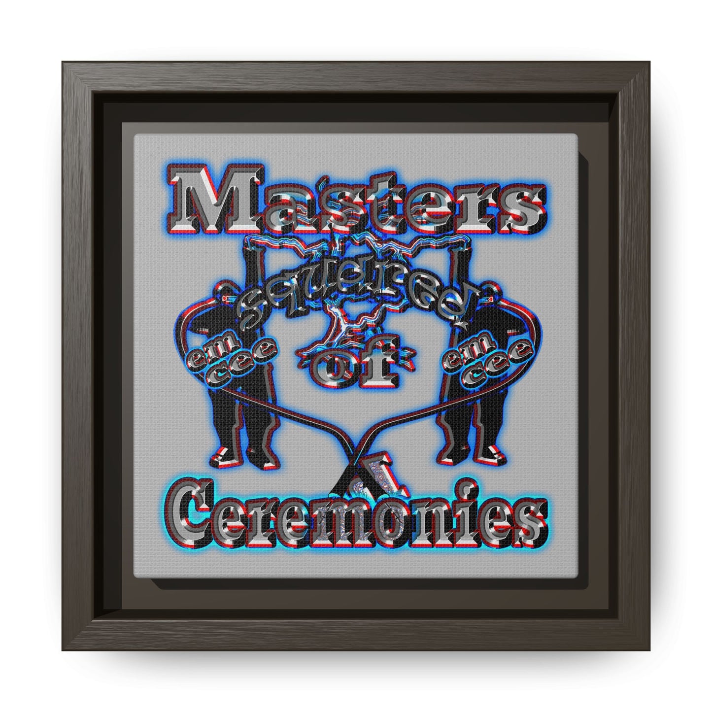 em cee squared - framed canvas art (light grey)
