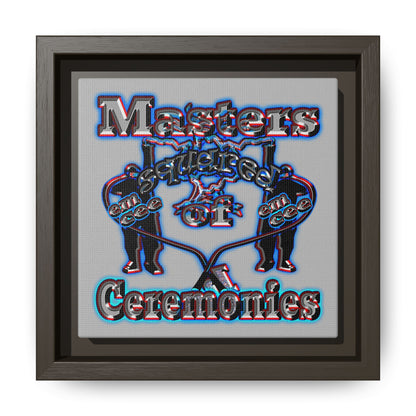 em cee squared - framed canvas art (light grey)
