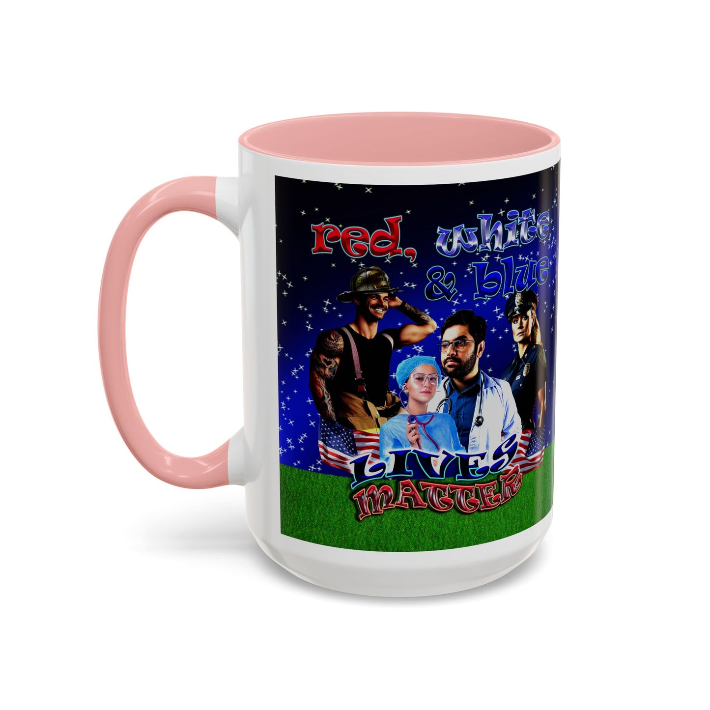 rw&b lives matter - Accent Mug ('snoops' background)