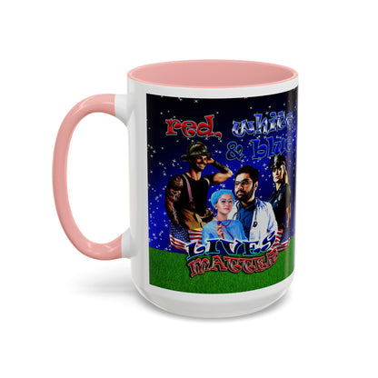 rw&b lives matter - Accent Mug ('snoops' background)