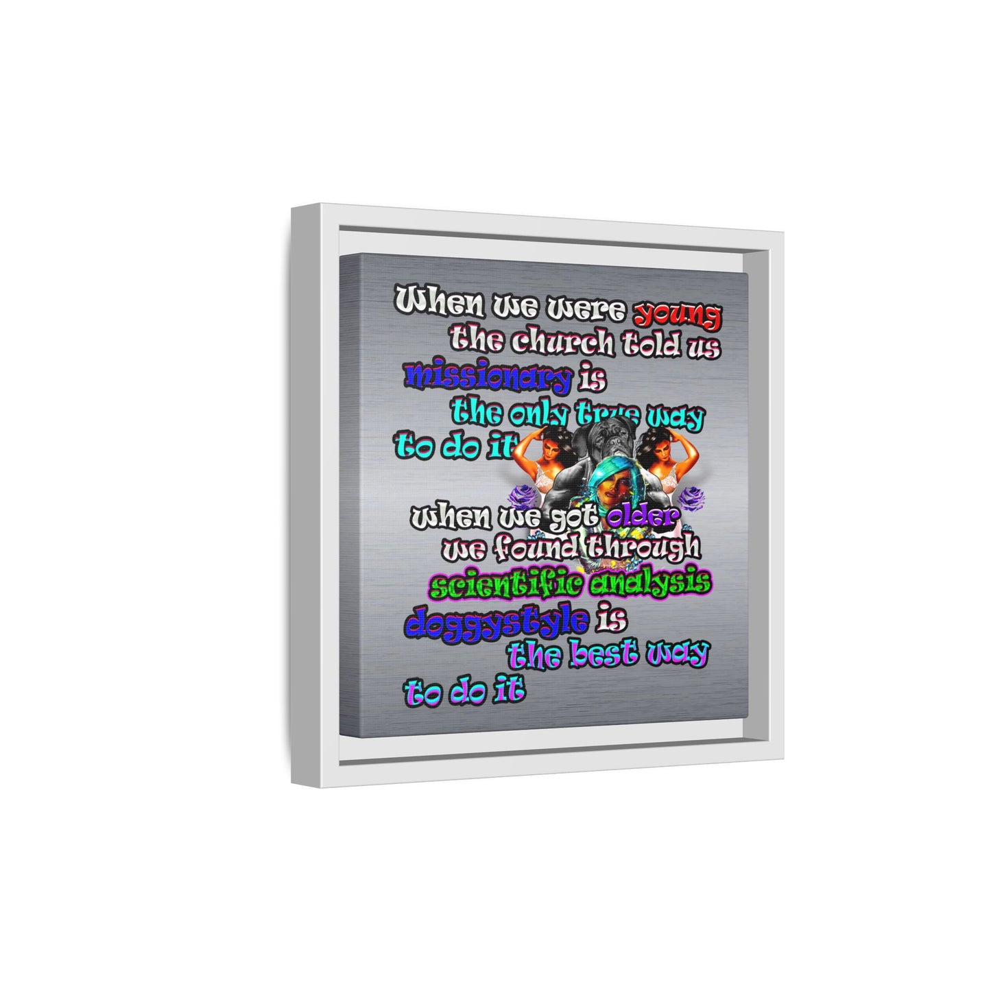 doggystyle - framed canvas art (brushed nickel)