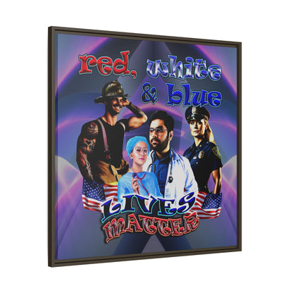 rw&b lives matter - framed canvas art (grey-pink wave)