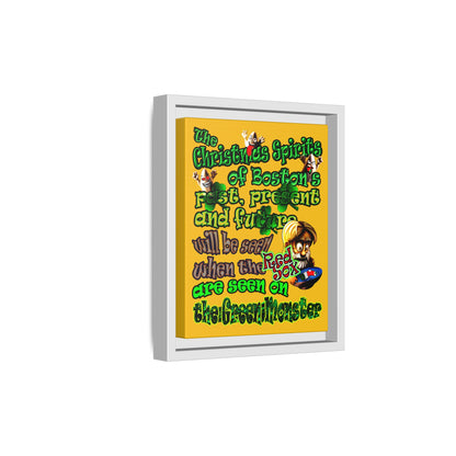 christmas spirits of boston - framed canvas art (yellow)