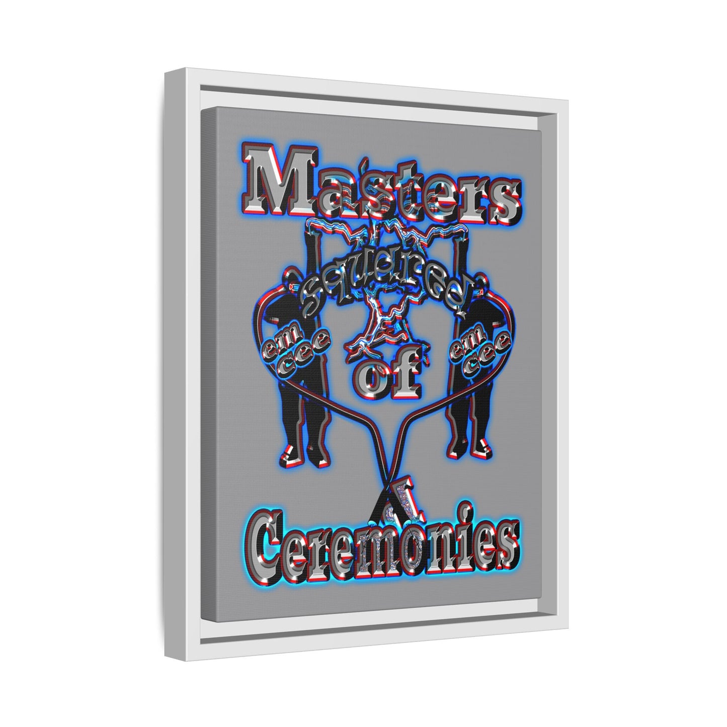em cee squared - framed canvas art (grey)