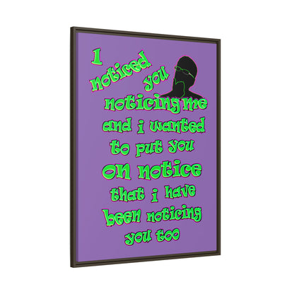 noticed you noticing - framed canvas art (light purple)