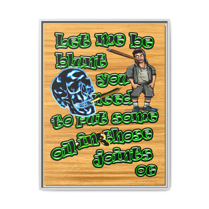 og - framed canvas art (butterscotch wood finish)