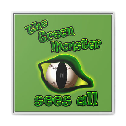 green monster - framed canvas art (green)