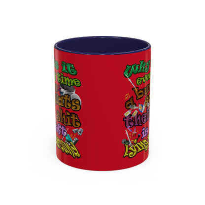 the bum's shit - Accent Mug (dark red)