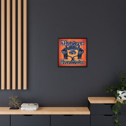em cee squared - framed canvas art (burnt orange)