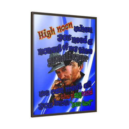 high noon - framed canvas art (blue-white wave)