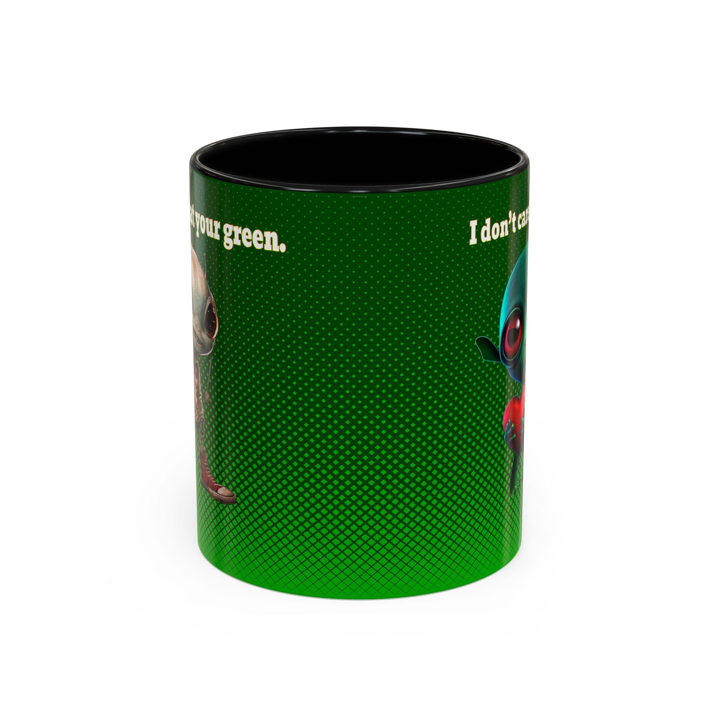 I don't care that your grey - Accent Mug (logo green)