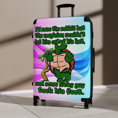 turtle race - Suitcase (light blue-pink wave)