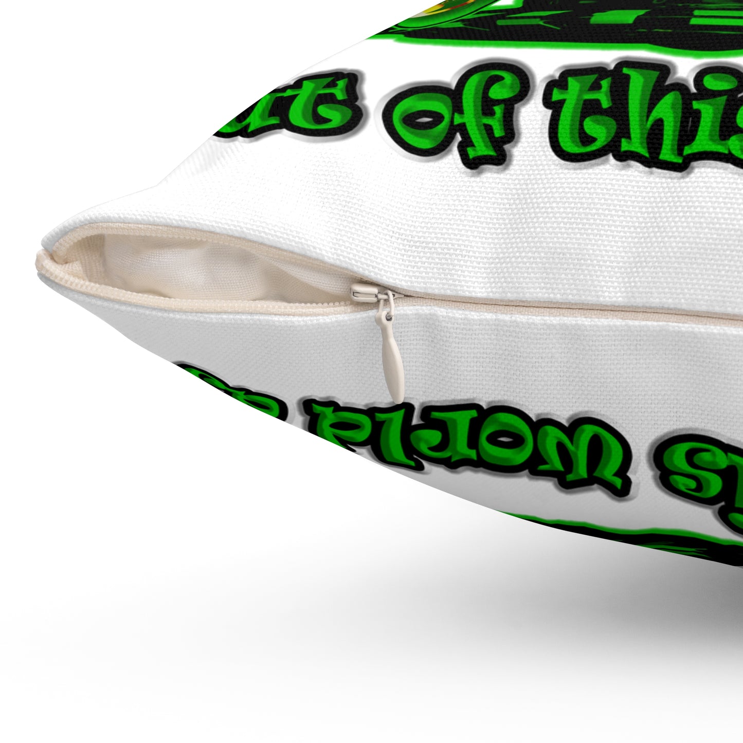disc jockey - Spun Polyester Square Pillow - (white)