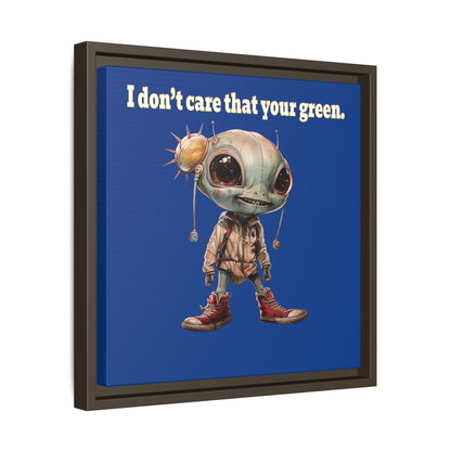 I don't care that your green - framed canvas art (dark blue)