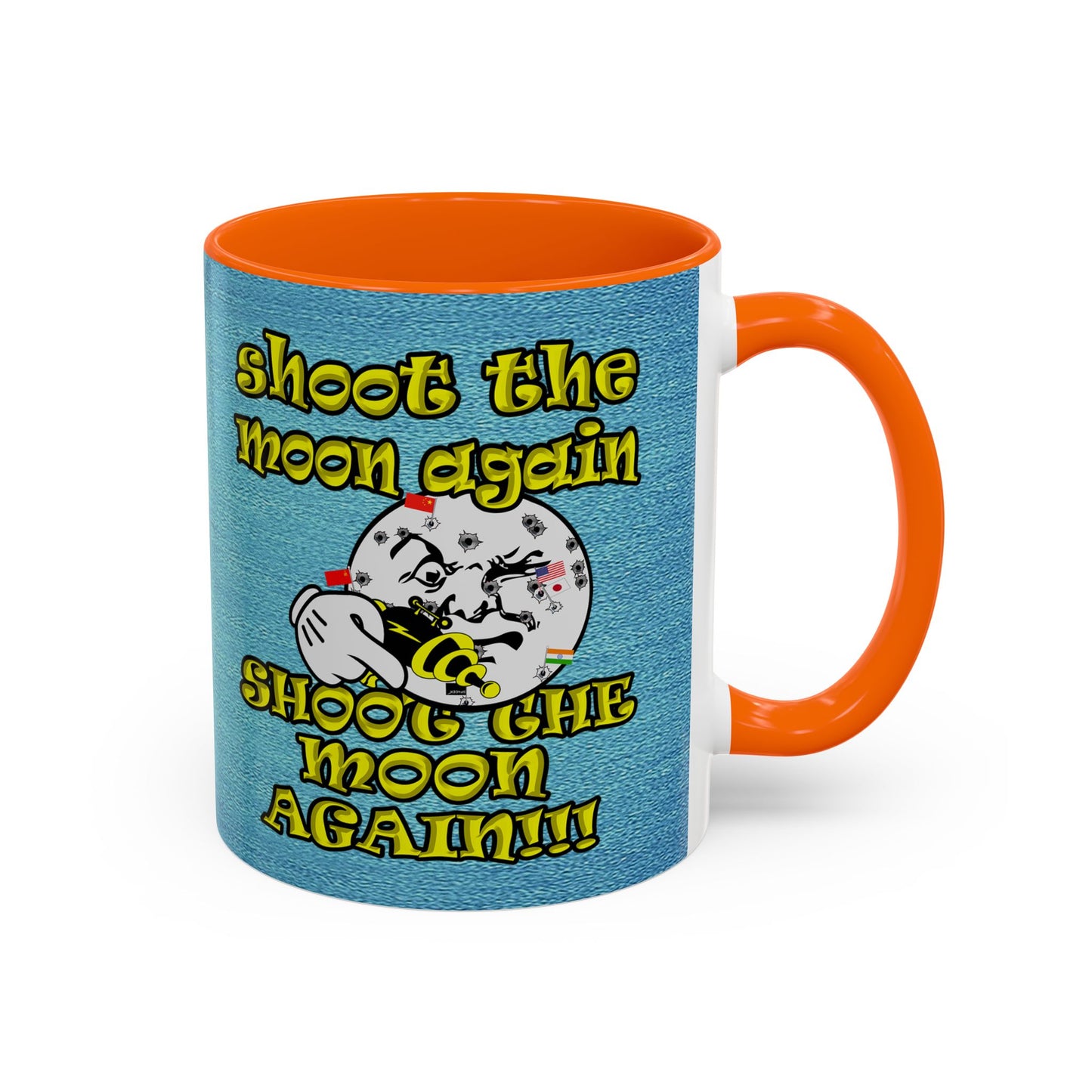 shoot the moon again - Accent Mug (faded blue)