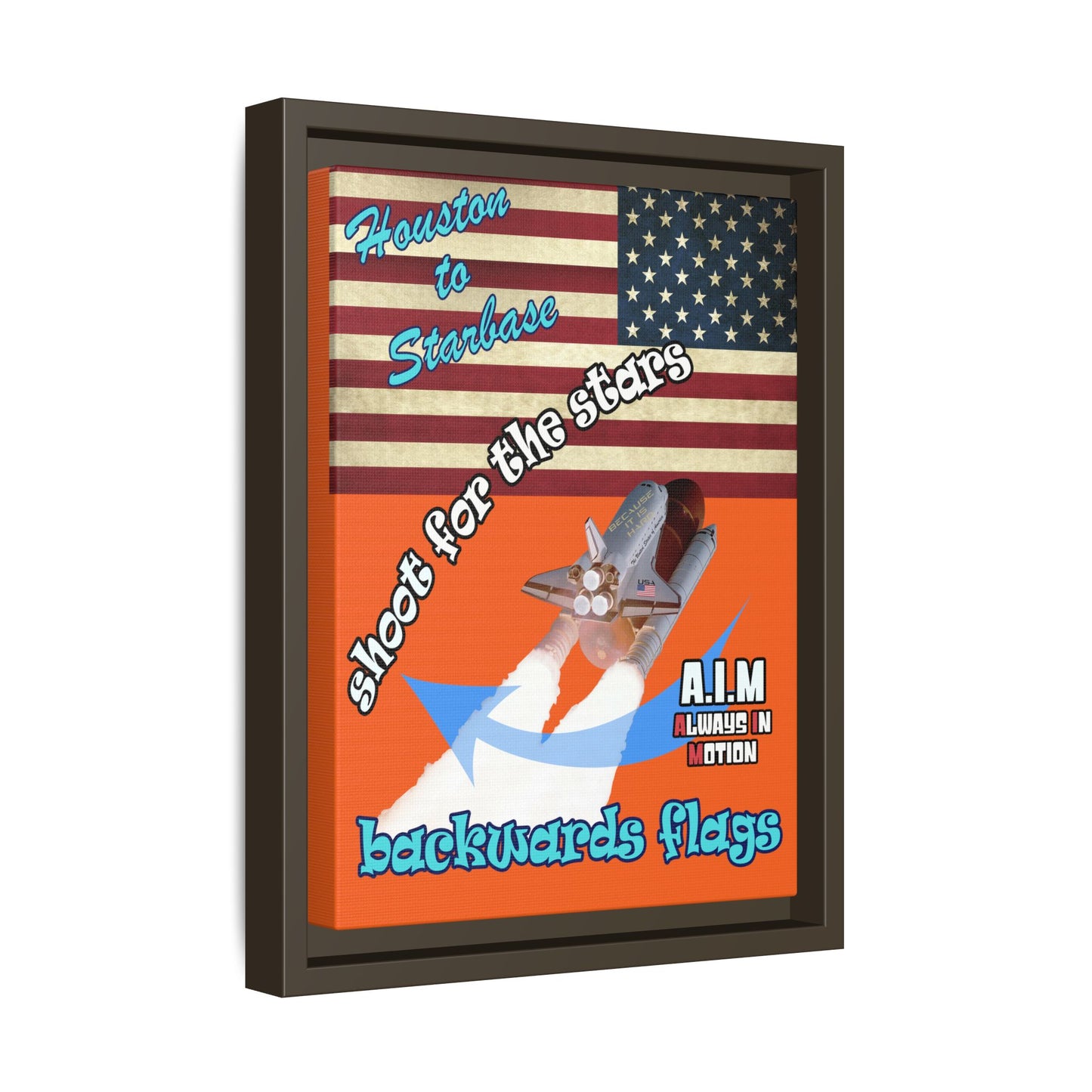 shoot for the stars - framed canvas art (orange)